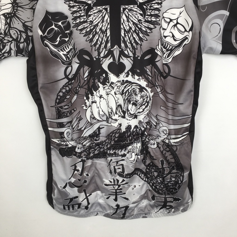 Primal Cycling Jersey Men’s 3/4 Zip Athletic Shirt Sz XL Tattoo Style Graphics - Picture 12 of 16